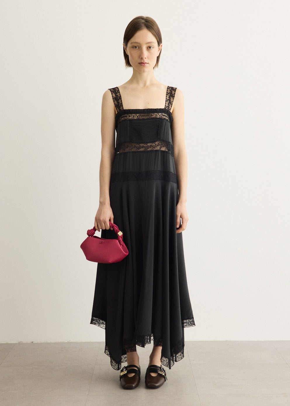 Sandwashed Silk Satin Long Slip Dress