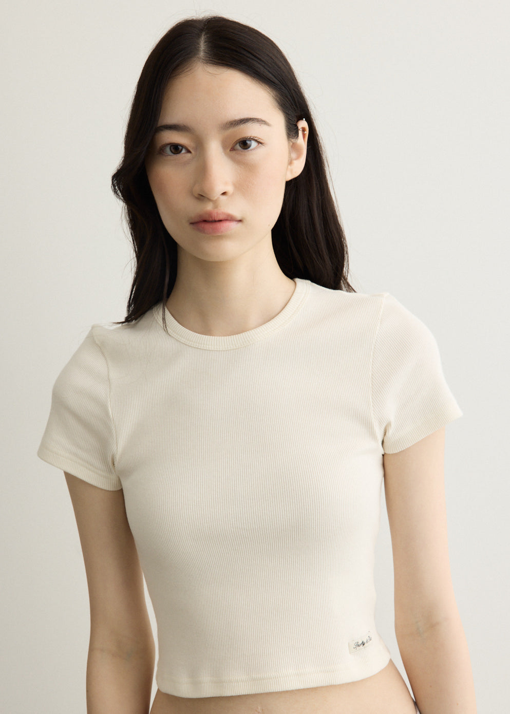 Signature Logo Ribbed Baby Tee