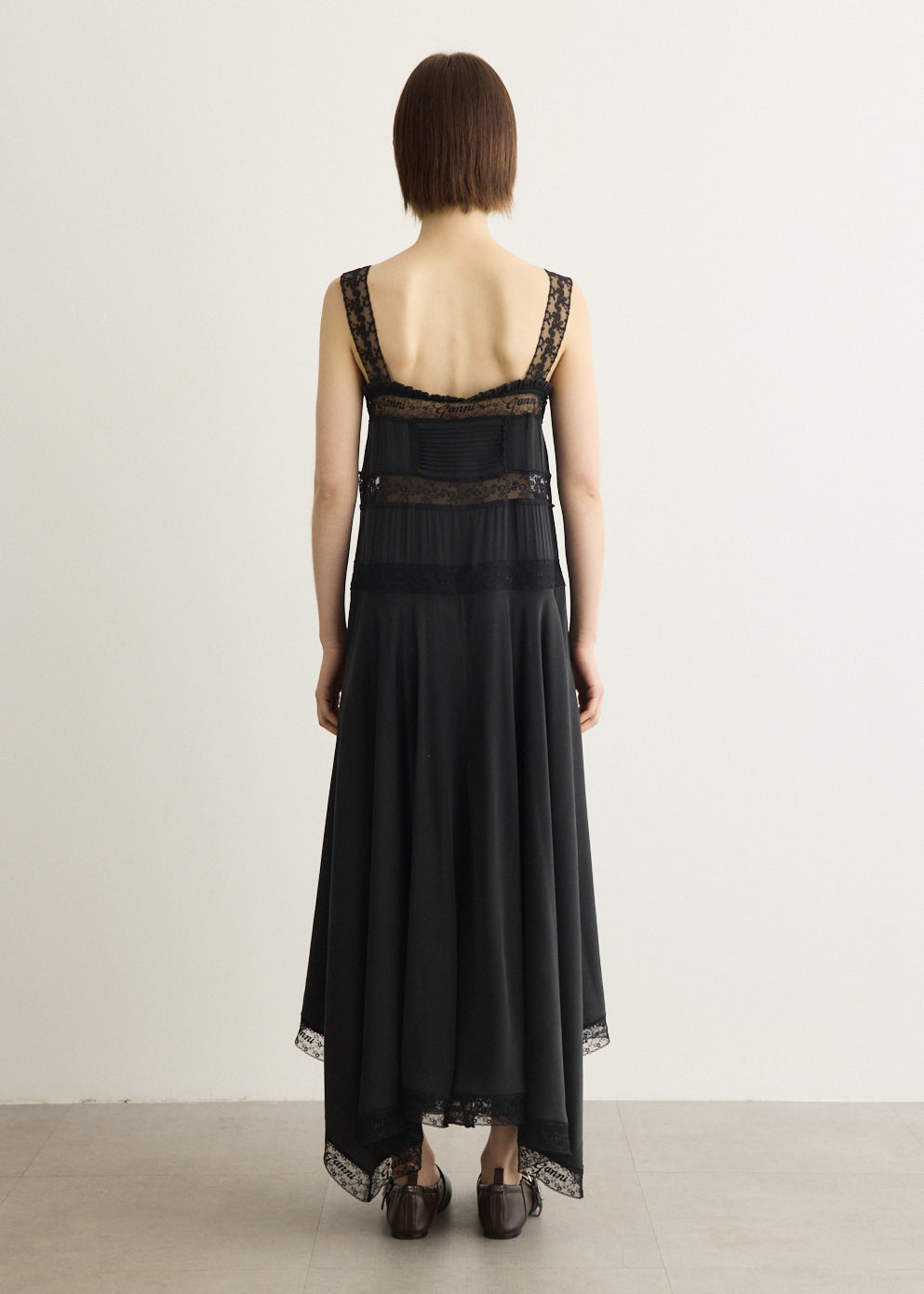 Sandwashed Silk Satin Long Slip Dress