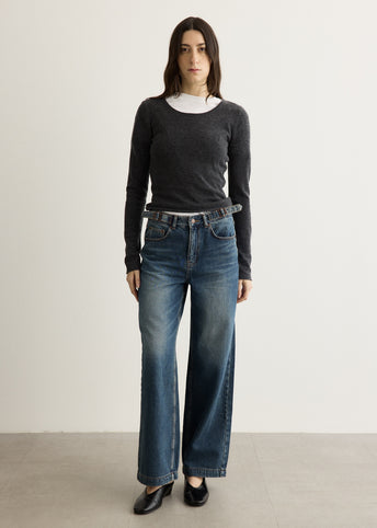 Brushed Fleece Buckle Jeans