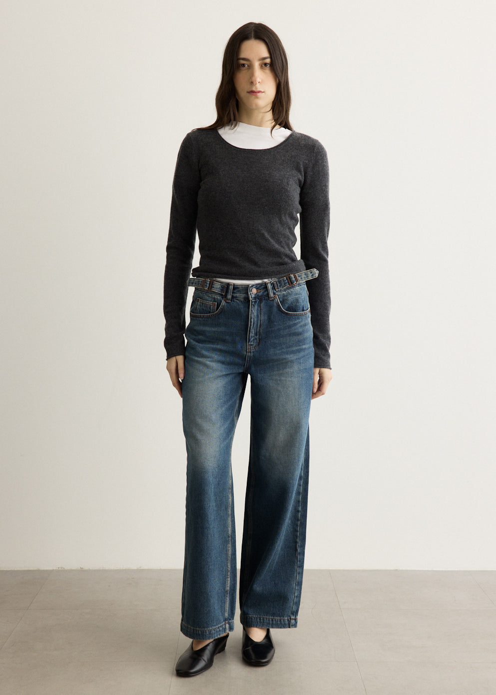 Brushed Fleece Buckle Jeans