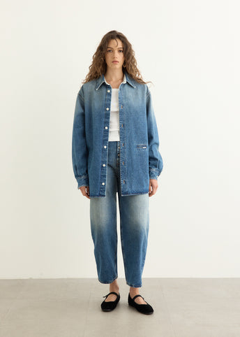 Blue Faded Denim Shirt