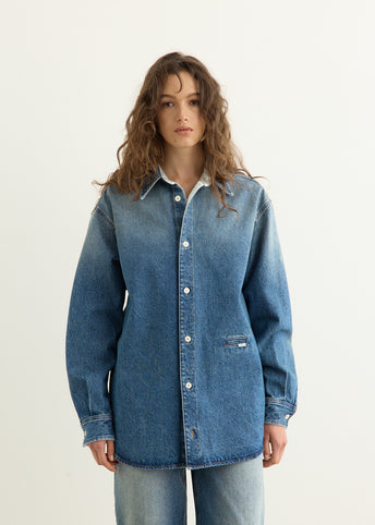 Blue Faded Denim Shirt