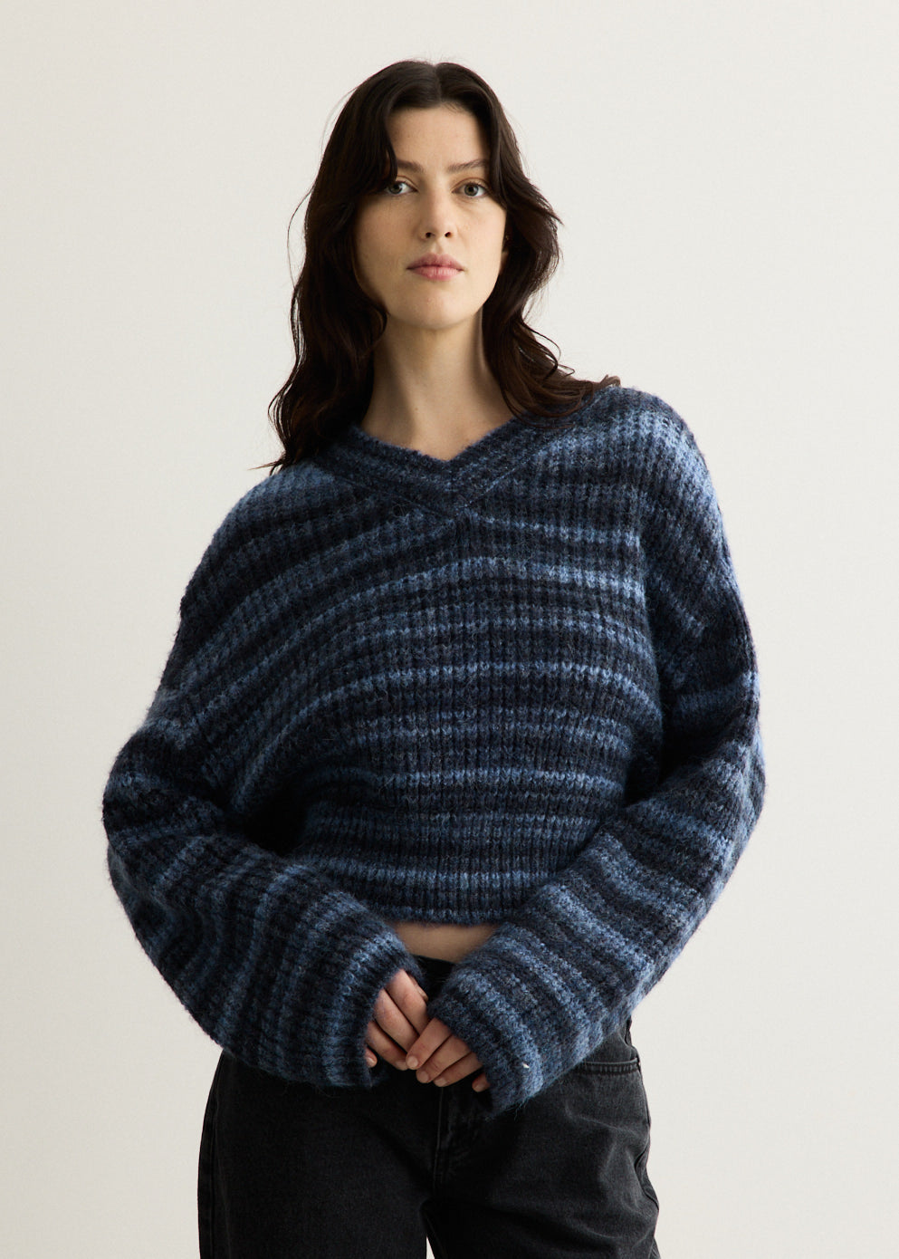 Adore Cropped V Neck Jumper