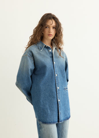 Blue Faded Denim Shirt
