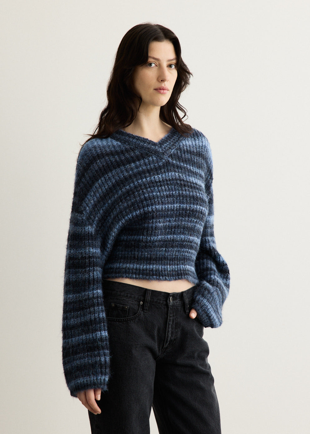 Adore Cropped V Neck Jumper