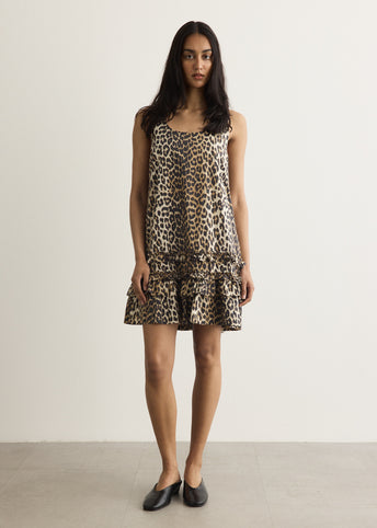 Printed Cotton Poplin U-Neck Mini Dress
