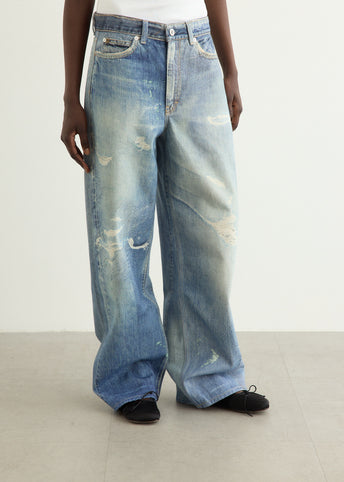 Full Cut Digital Print Denim Jeans