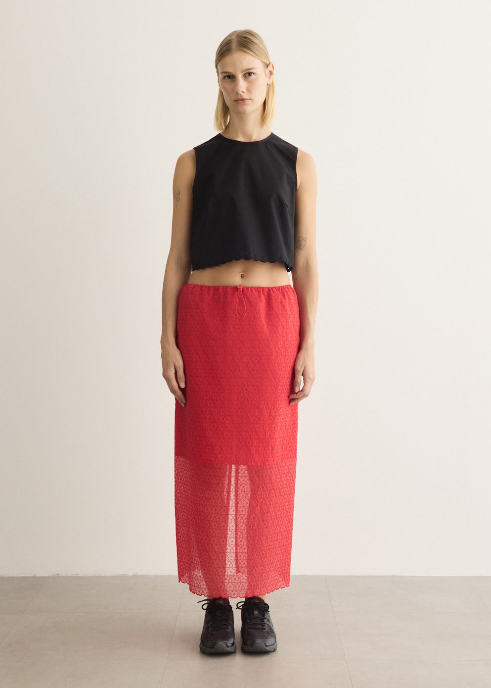 Donna Windflower Embroidered Skirt