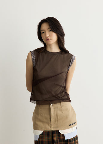 Layered Mesh Tuck & Dart Top
