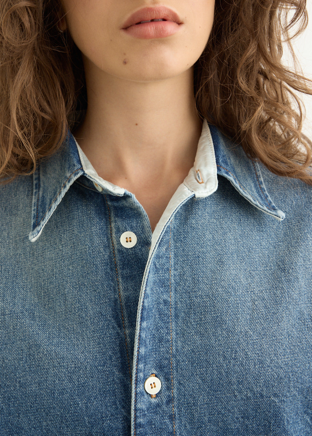 Blue Faded Denim Shirt
