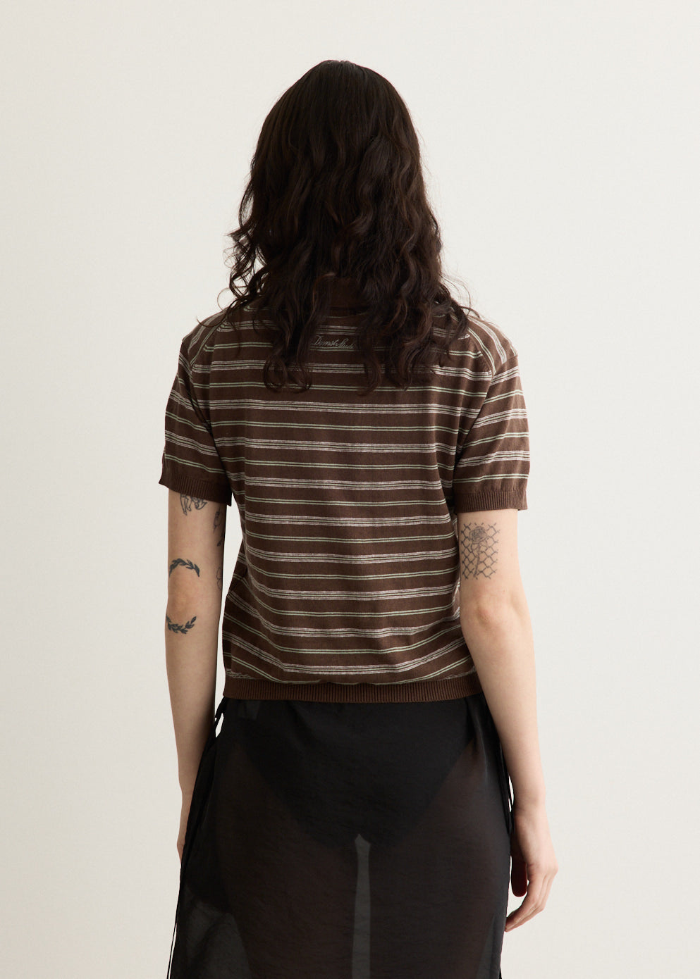 Linen Striped Polo Knit
