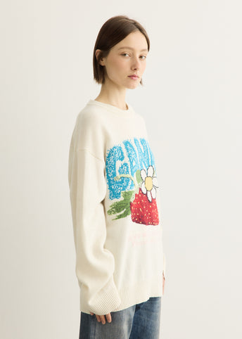 Oversized Jumper With Strawberry
