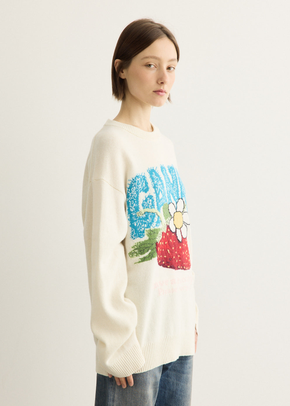 Oversized Jumper With Strawberry