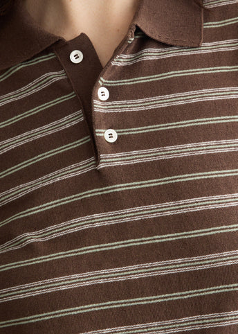 Linen Striped Polo Knit