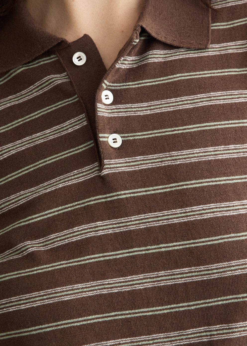 Linen Striped Polo Knit