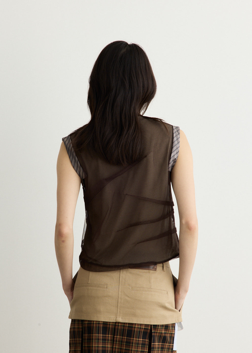 Layered Mesh Tuck & Dart Top