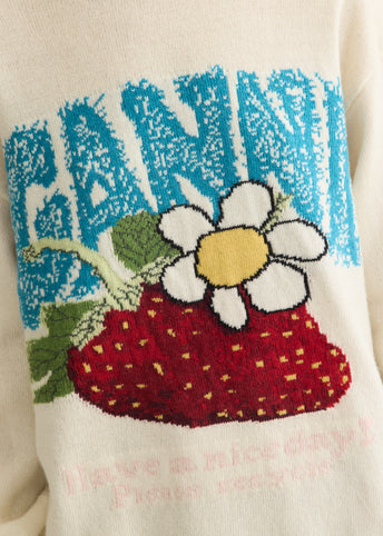 Oversized Jumper With Strawberry