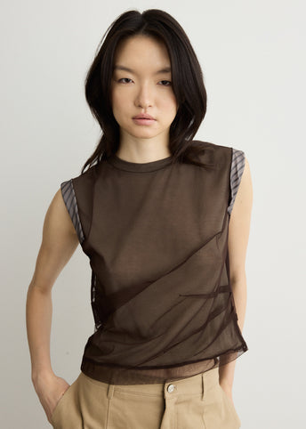 Layered Mesh Tuck & Dart Top