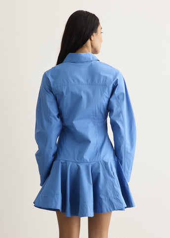 Stretch Cotton Mini Shirt Dress