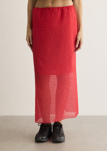 Donna Windflower Embroidered Skirt