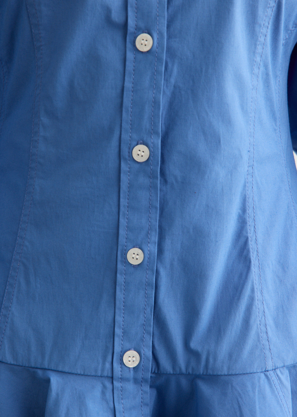 Stretch Cotton Mini Shirt Dress