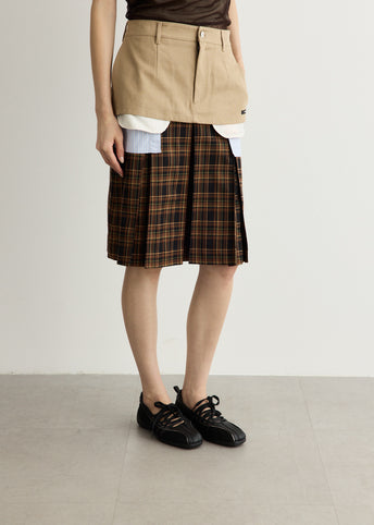 Double Layered Pleats Skirt