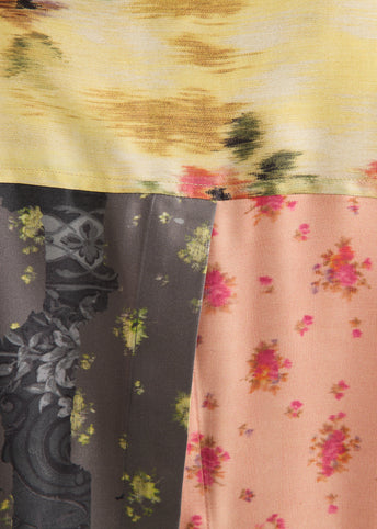 Multi Printed Silk Twill Long Sleeve Shirt