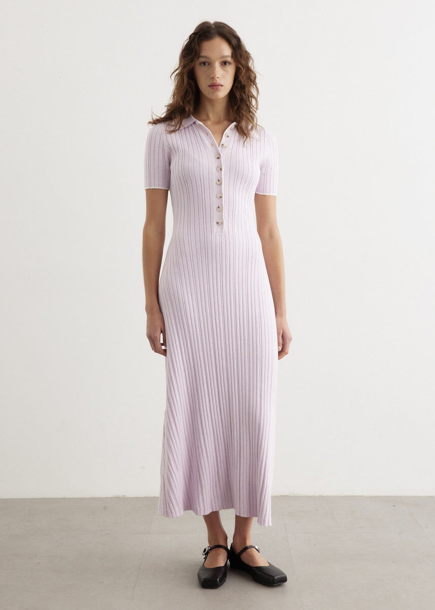 anna quan penelope dress pink Back in stock: The Penelope Dress in Cherry. With a polo neckline and contrasting buttons, this dress effortlessly blends comfort and trend for a versatile, timeless look. Shop now. #