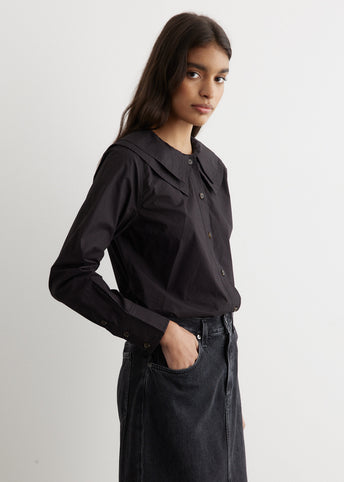 Cotton Poplin Double-Collar Shirt