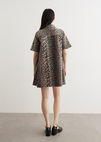 Print Denim Mini Dress