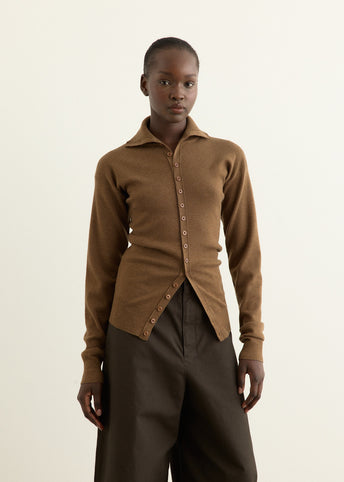 Buttoned Fitted Cardigan