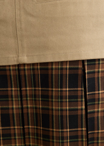 Double Layered Pleats Skirt