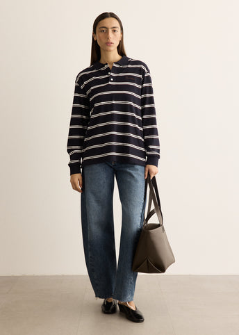 Unisex Multi Stripe Collared T-Shirt