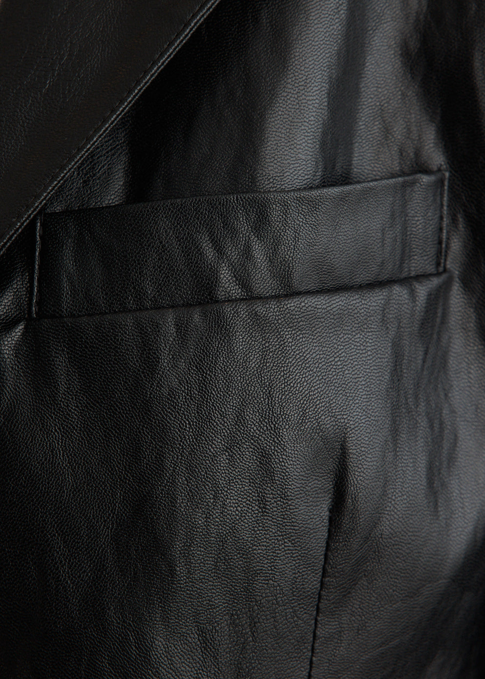 Unisex 3 Button Vegan Leather Blazer