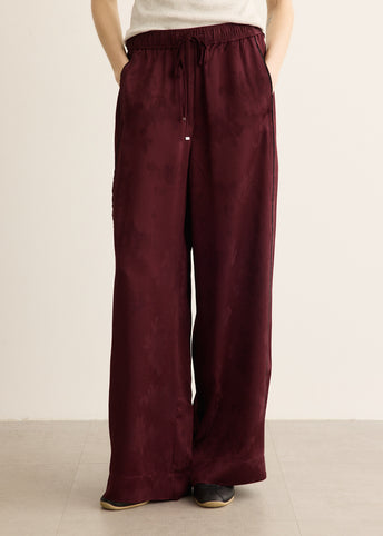 Fluid Satin Jacquard Elasticated Pants