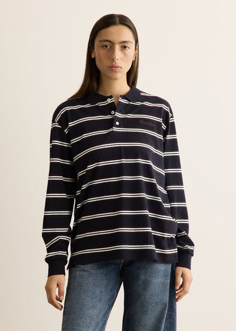 Unisex Multi Stripe Collared T-Shirt