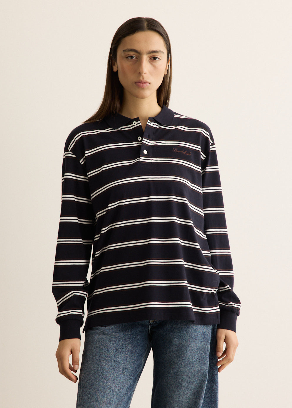 Unisex Multi Stripe Collared T-Shirt