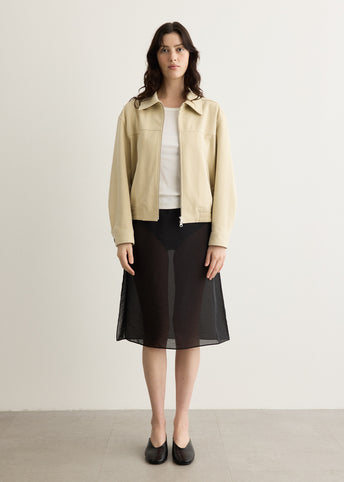 Unisex Vegan Suede Collared Blouson