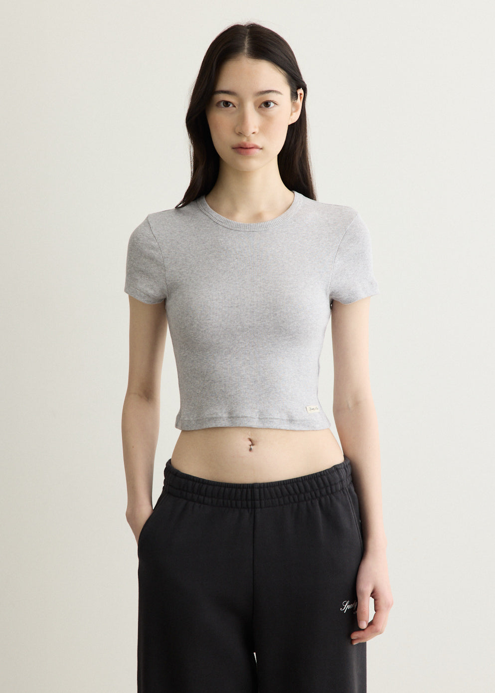 Signature Logo Ribbed Baby Tee