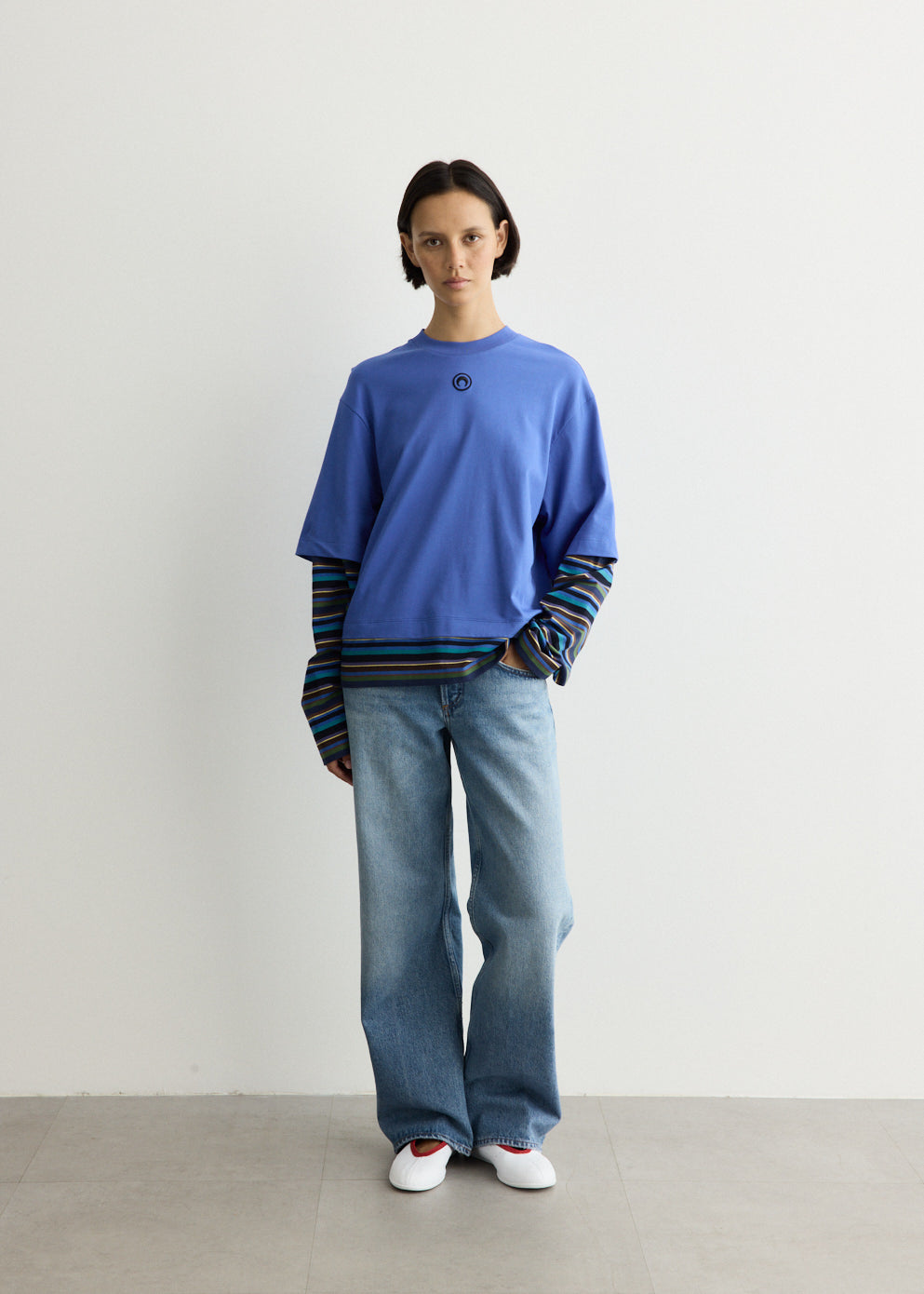 Moon Logo Stripes Jersey LS T-Shirt