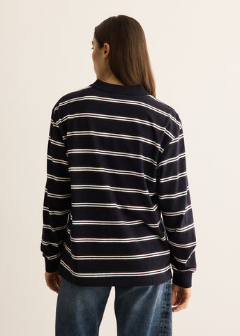 Unisex Multi Stripe Collared T-Shirt