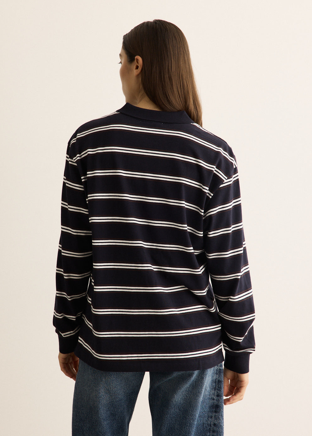 Unisex Multi Stripe Collared T-Shirt