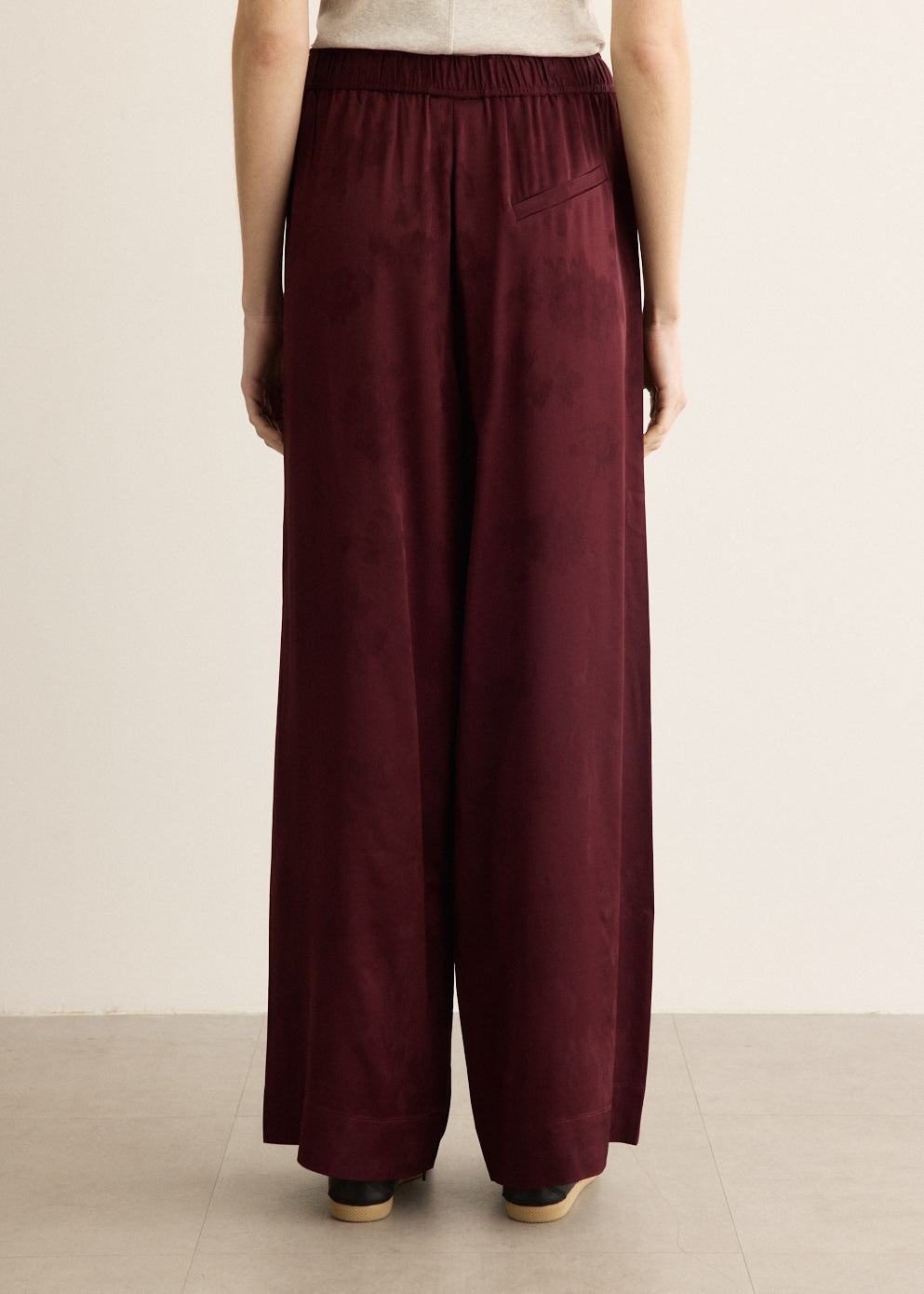 Fluid Satin Jacquard Elasticated Pants