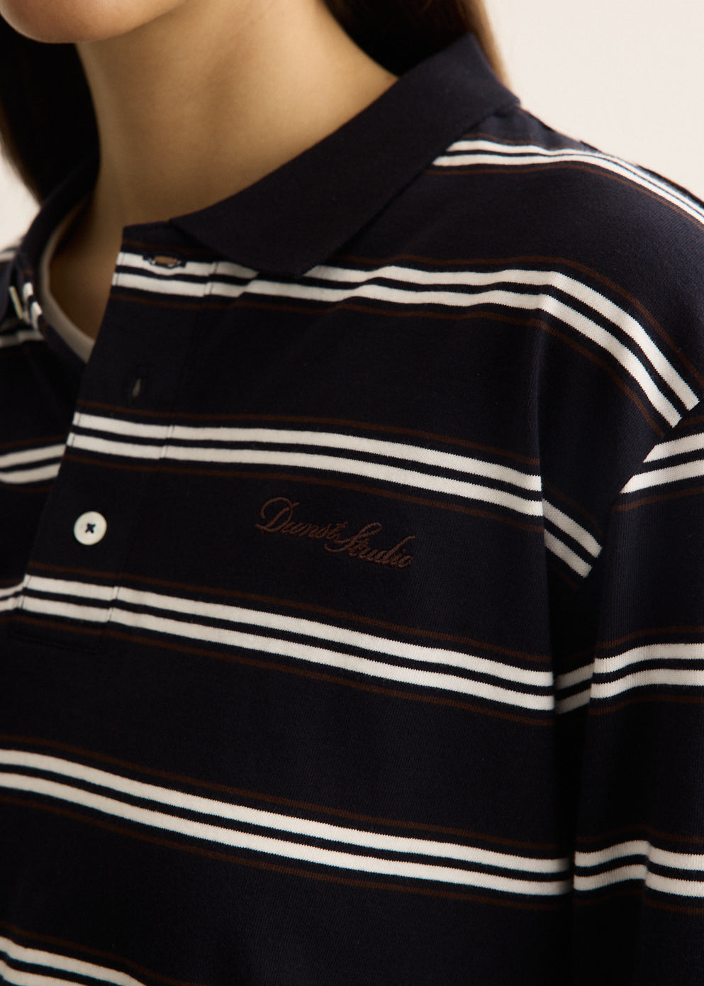 Unisex Multi Stripe Collared T-Shirt