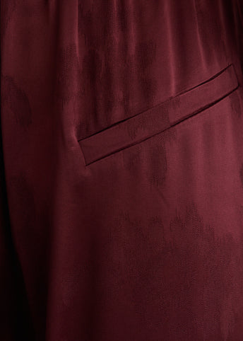 Fluid Satin Jacquard Elasticated Pants