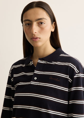 Unisex Multi Stripe Collared T-Shirt