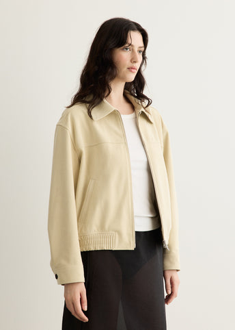 Unisex Vegan Suede Collared Blouson