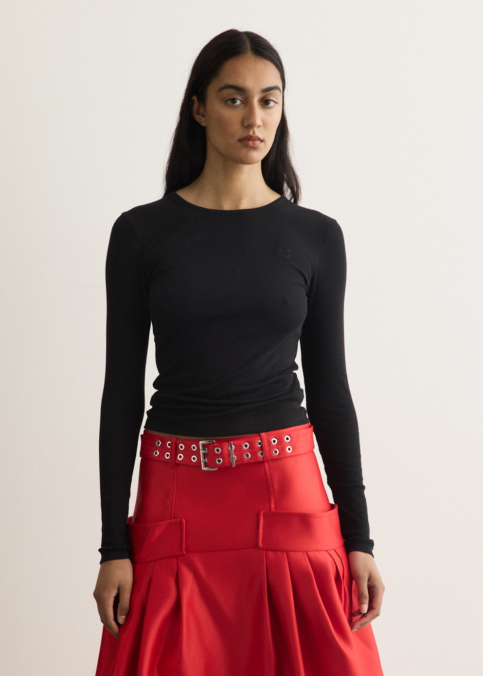 Soft Cotton Rib Long Sleeve T-Shirt