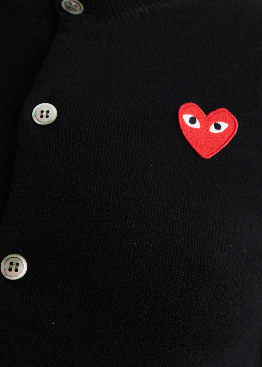 Red Emblem Heart Round Neck Cardigan